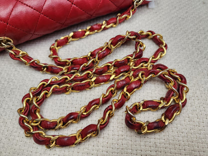 Chanel Red Lambskin Vintage Single Flap (GHW)