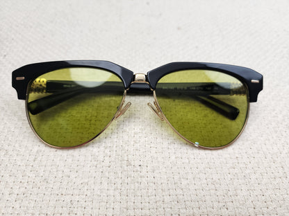 Miu Miu Yellow Aviator Style Acetate and Gold tone Sunglasses
