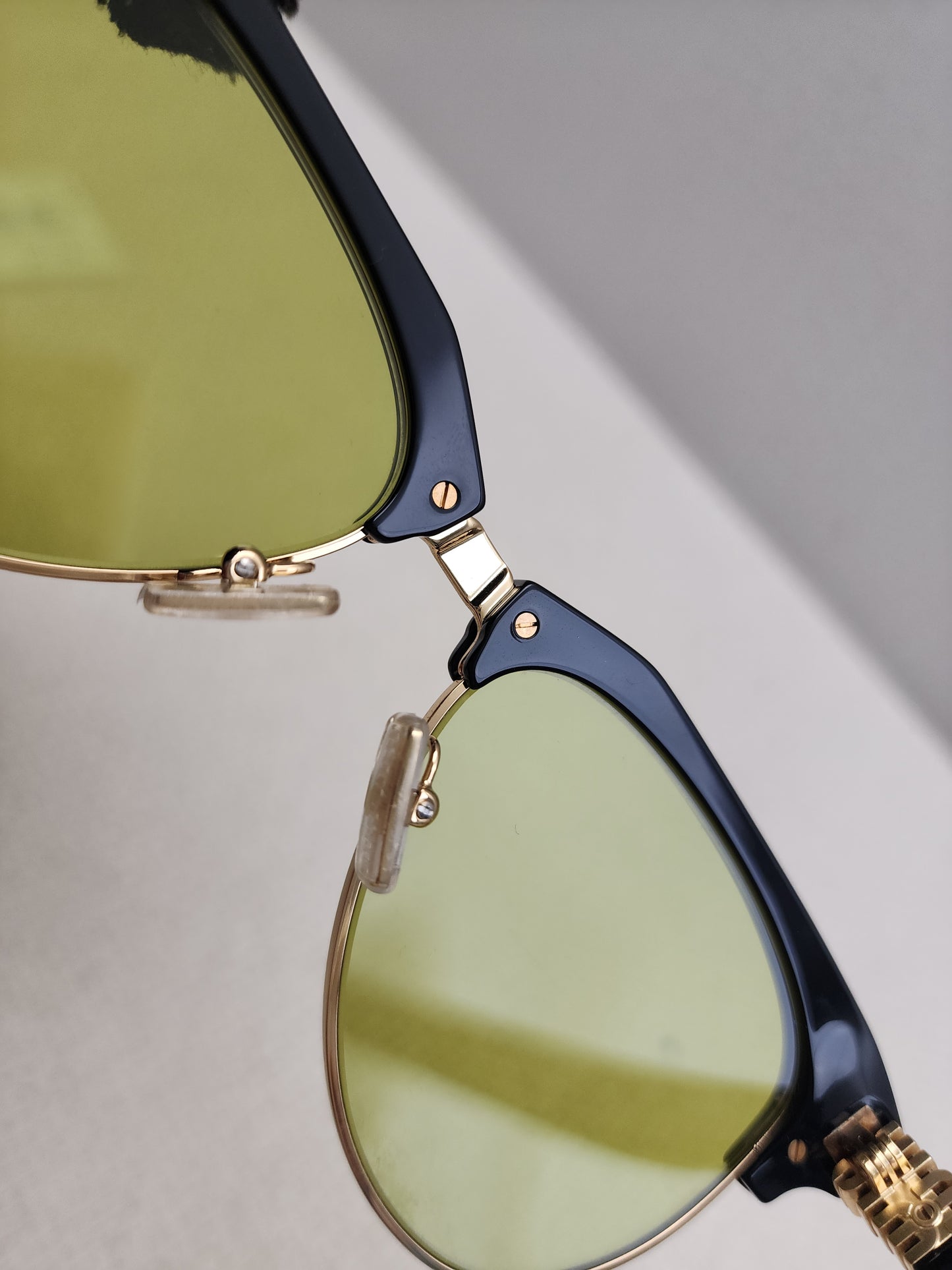 Miu Miu Yellow Aviator Style Acetate and Gold tone Sunglasses