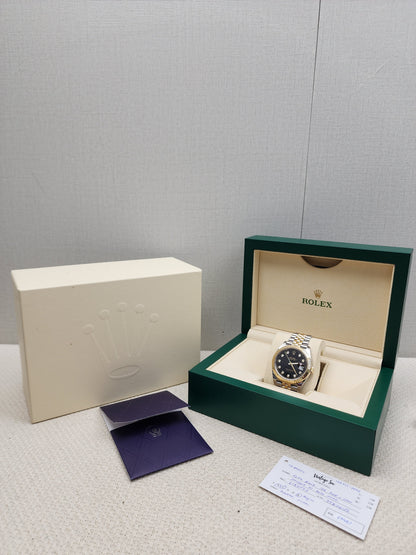 Rolex Black 18K Gold x Steel Datejust 41mm Auto Watch 126333-0006
