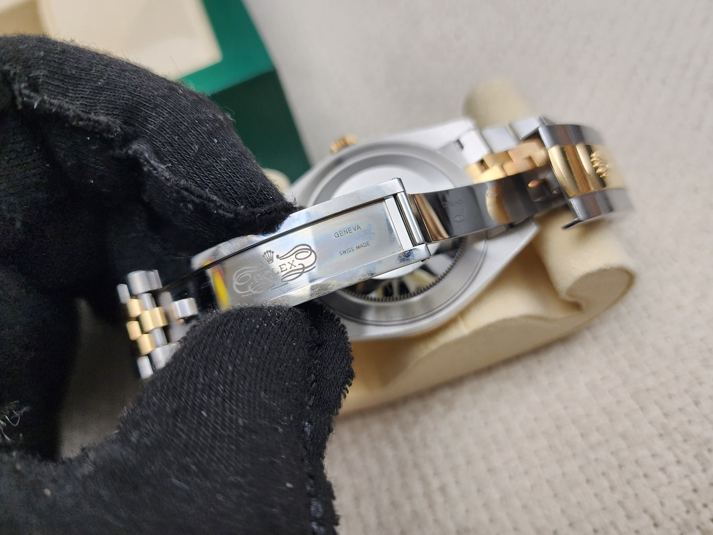 Rolex Black 18K Gold x Steel Datejust 41mm Auto Watch 126333-0006
