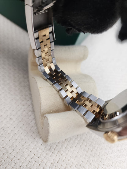 Rolex Black 18K Gold x Steel Datejust 41mm Auto Watch 126333-0006