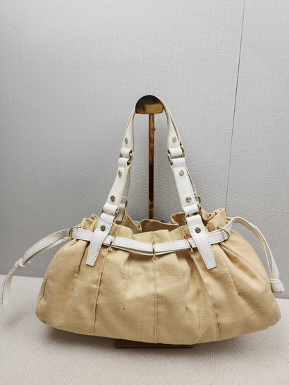 Celine Beige Floral Vintage Shoulder Bag