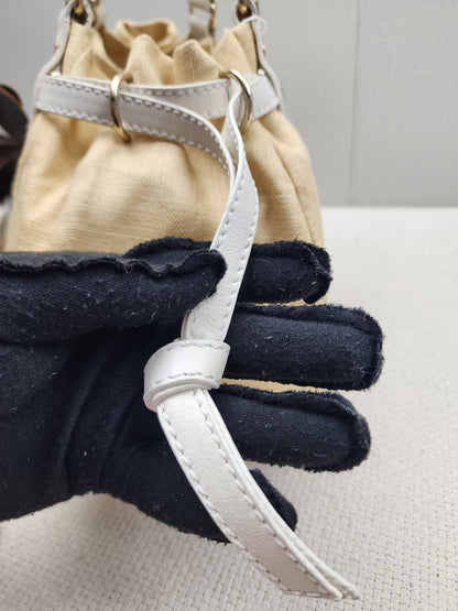 Celine Beige Floral Vintage Shoulder Bag