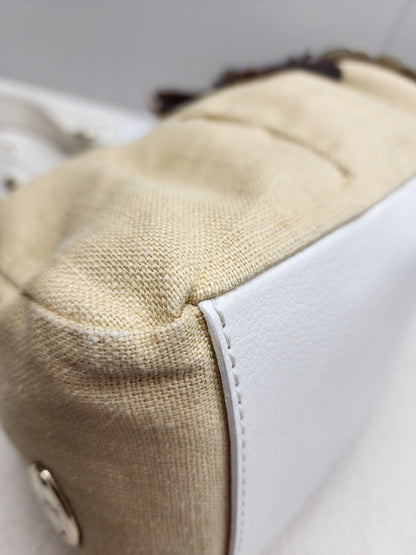 Celine Beige Floral Vintage Shoulder Bag