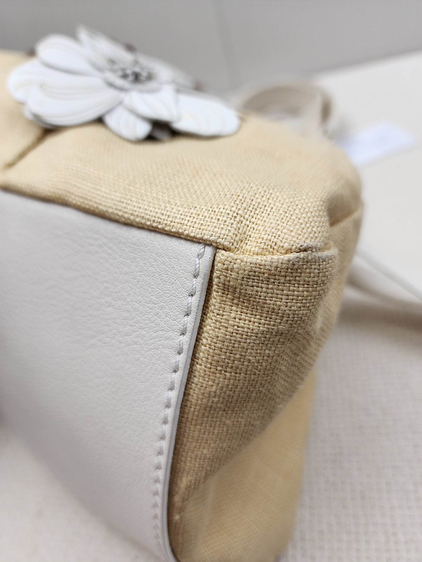 Celine Beige Floral Vintage Shoulder Bag