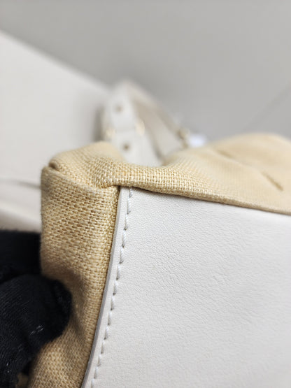 Celine Beige Floral Vintage Shoulder Bag