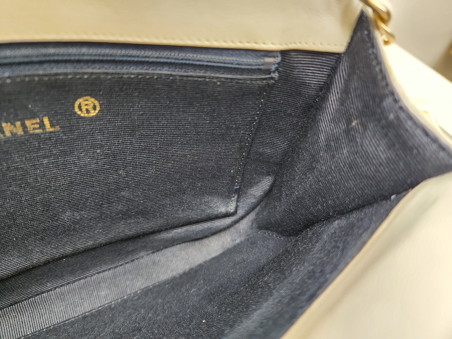 Chanel White Lambskin Vintage Half Moon Double Flap (GHW)