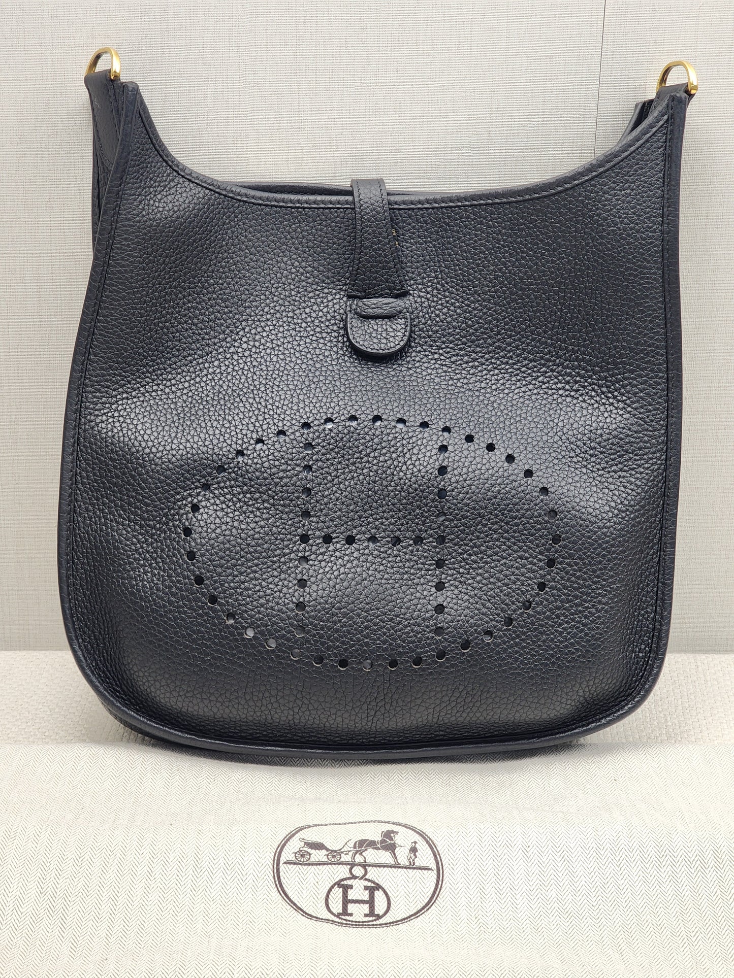 Hermes Black Evelyne PM (GHW)