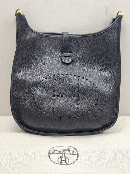 Hermes Black Evelyne PM (GHW)
