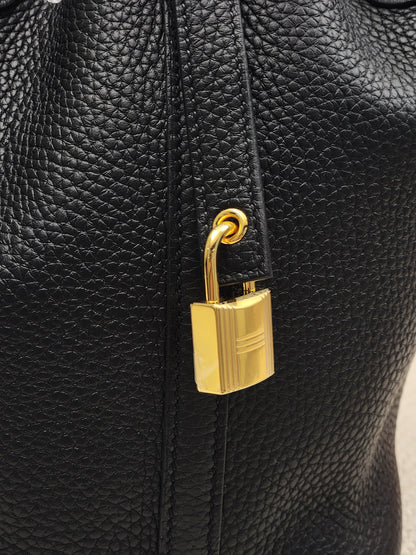 Hermes Noir Picotin 18 (GHW)