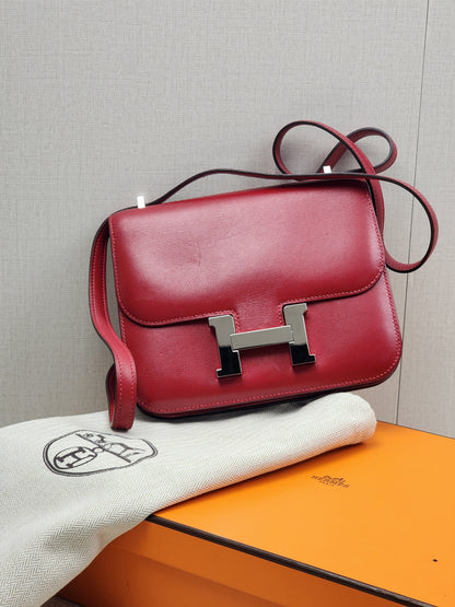 Hermes Rouge Vif Mini Constance (PHW)