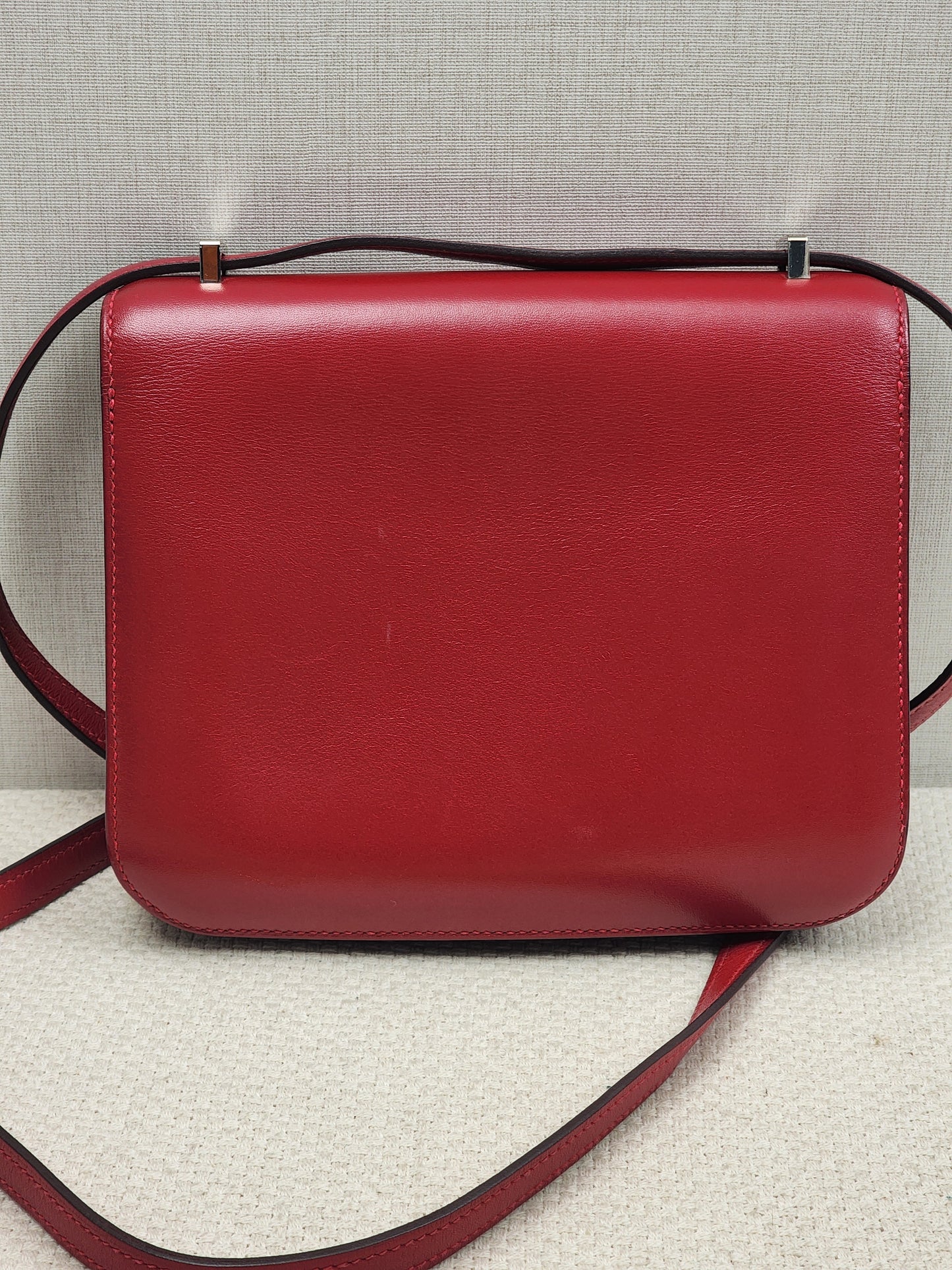Hermes Rouge Vif Mini Constance (PHW)