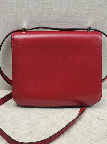 Hermes Rouge Vif Mini Constance (PHW)