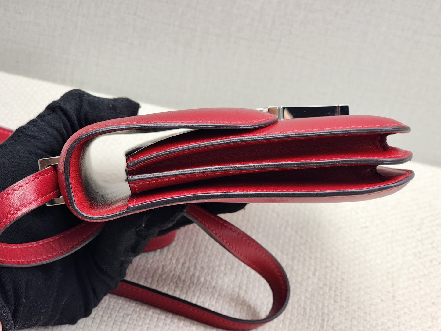 Hermes Rouge Vif Mini Constance (PHW)
