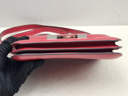 Hermes Rouge Vif Mini Constance (PHW)