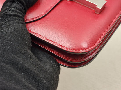 Hermes Rouge Vif Mini Constance (PHW)