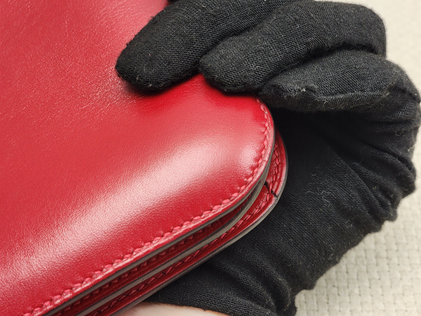 Hermes Rouge Vif Mini Constance (PHW)