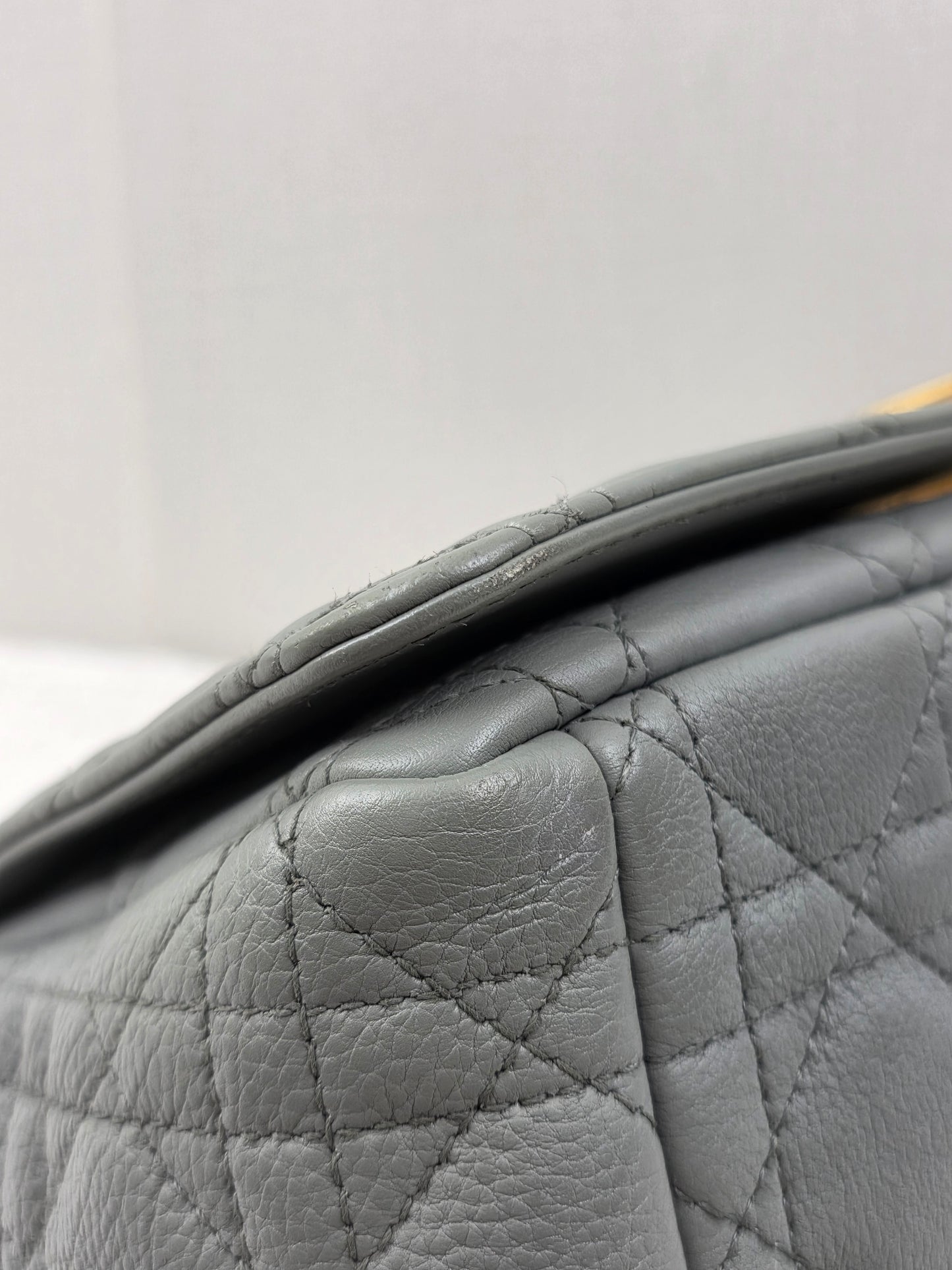 Dior Grey Calfskin Medium Caro (GHW)
