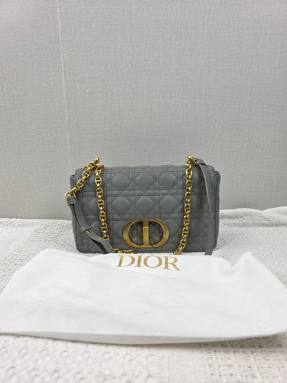 Dior Grey Calfskin Medium Caro (GHW)