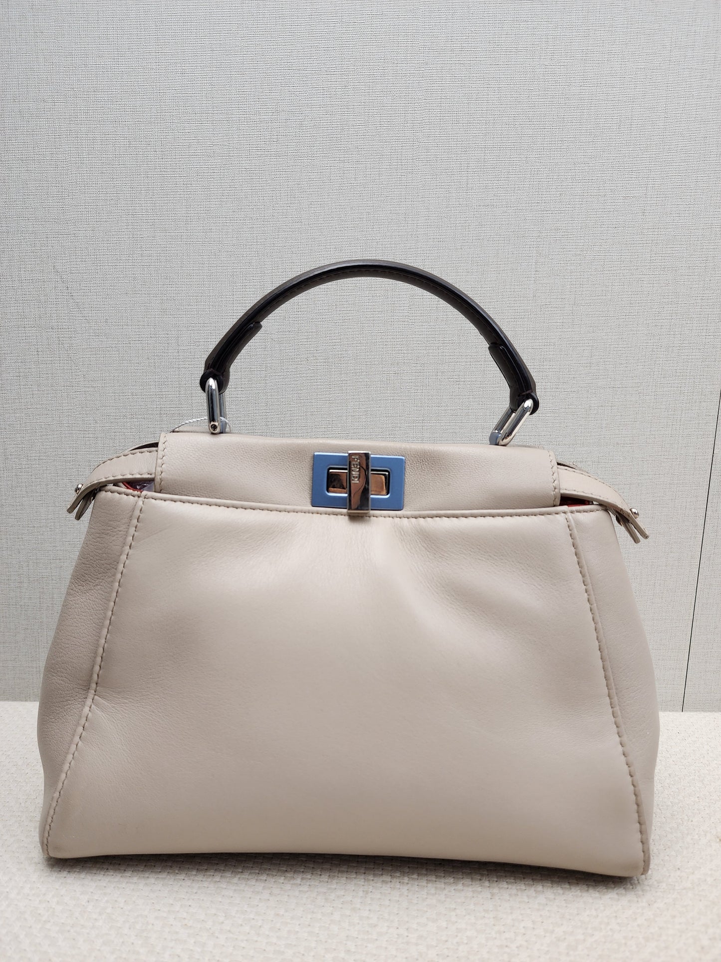 Fendi Dove Grey Nappa Colourblock Mini Peekaboo