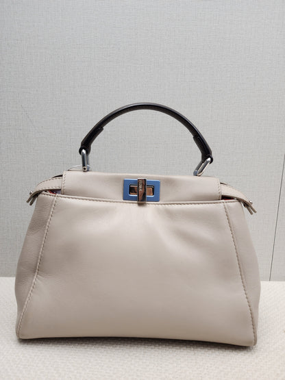 Fendi Dove Grey Nappa Colourblock Mini Peekaboo