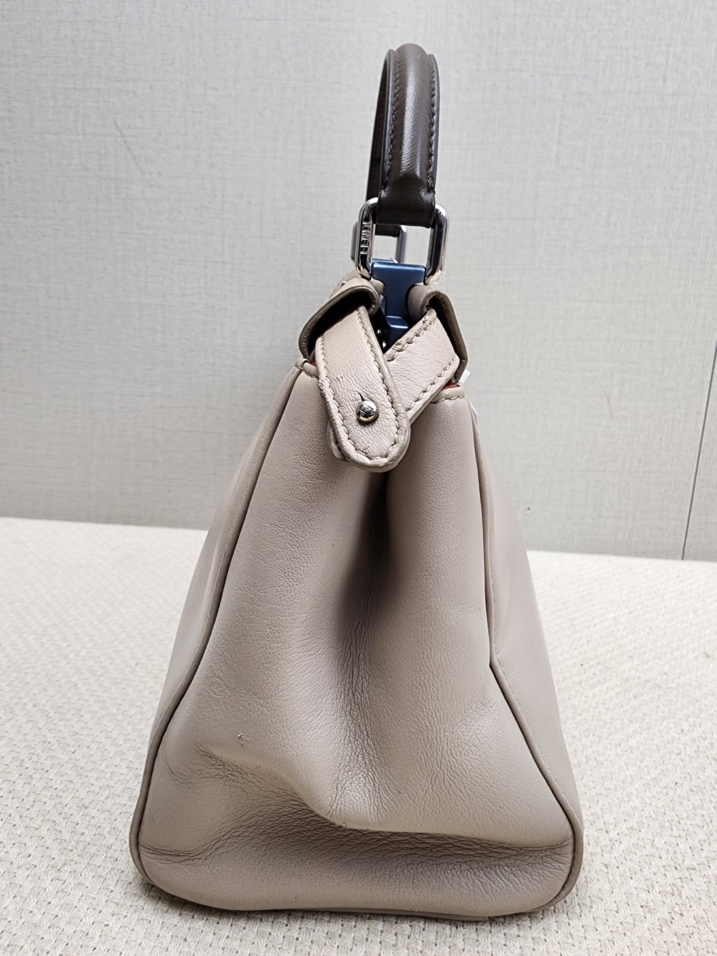 Fendi Dove Grey Nappa Colourblock Mini Peekaboo