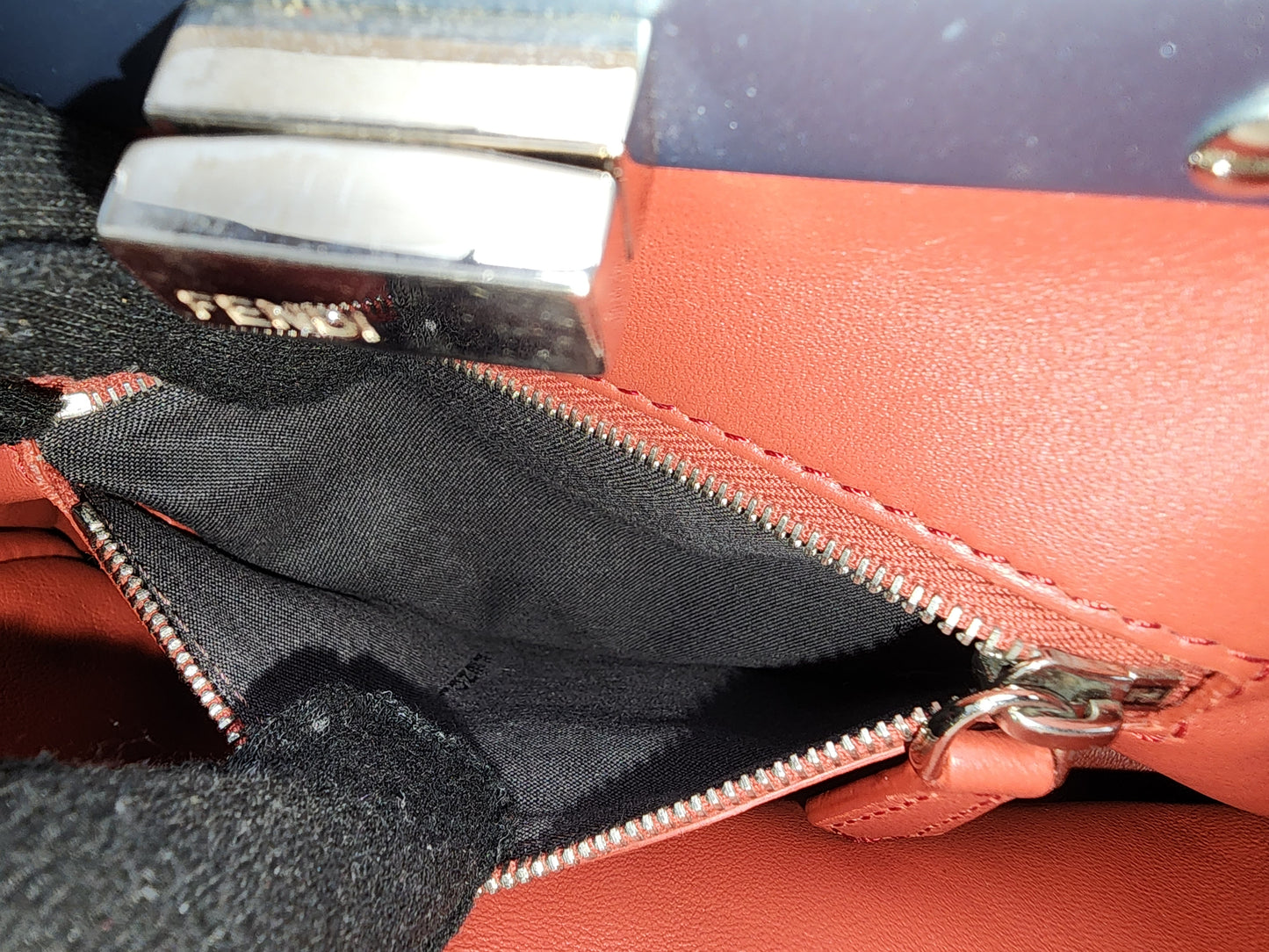 Fendi Dove Grey Nappa Colourblock Mini Peekaboo