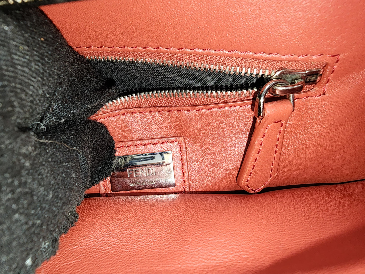 Fendi Dove Grey Nappa Colourblock Mini Peekaboo