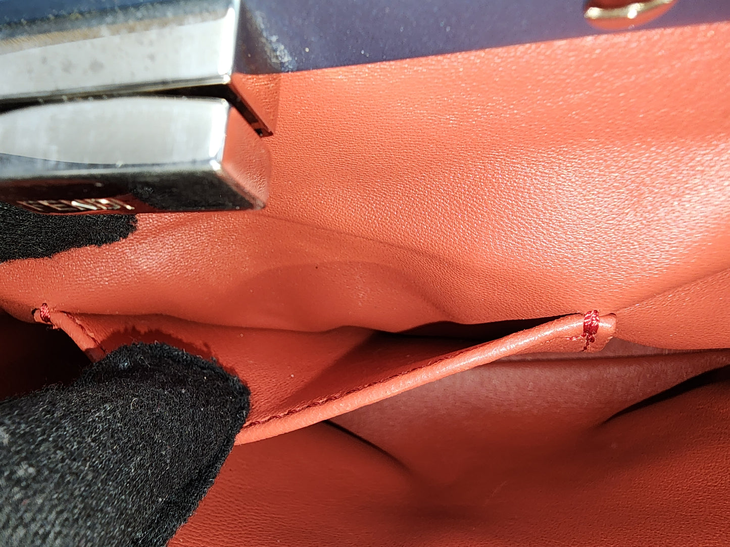 Fendi Dove Grey Nappa Colourblock Mini Peekaboo