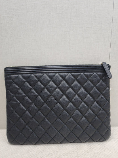 Chanel Black Caviar Medium Boy O’case (GHW)