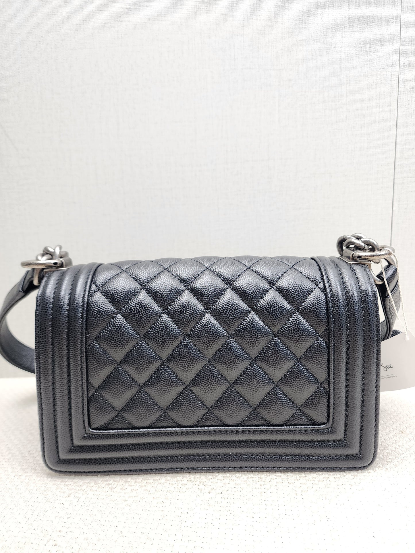 Chanel Black Caviar Small Boy (RHW)