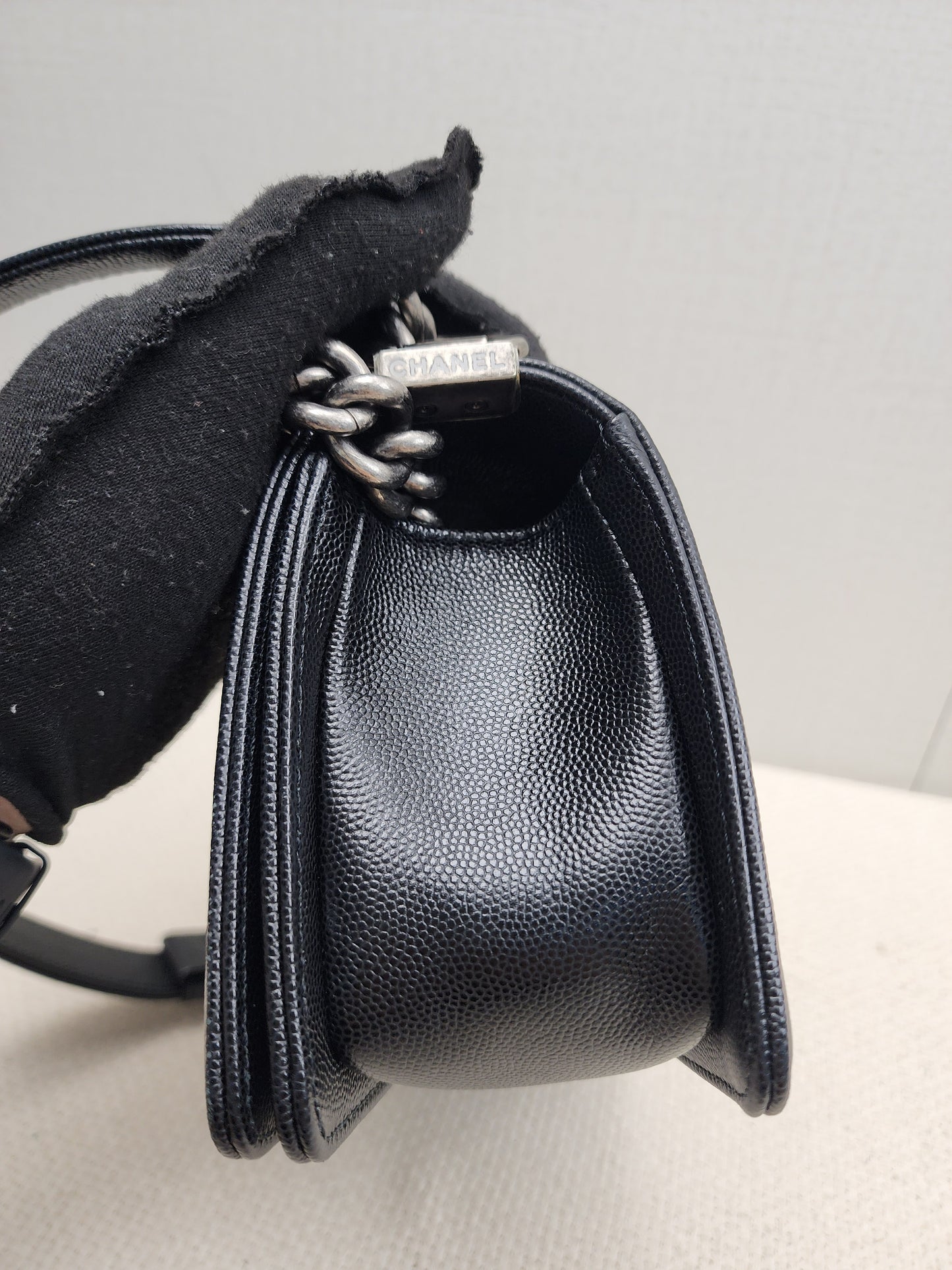 Chanel Black Caviar Small Boy (RHW)