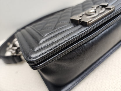 Chanel Black Caviar Small Boy (RHW)