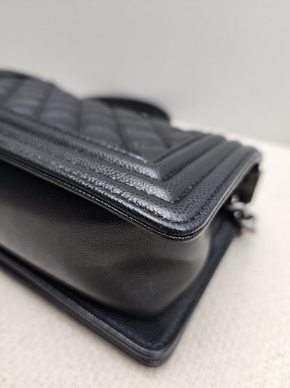 Chanel Black Caviar Small Boy (RHW)