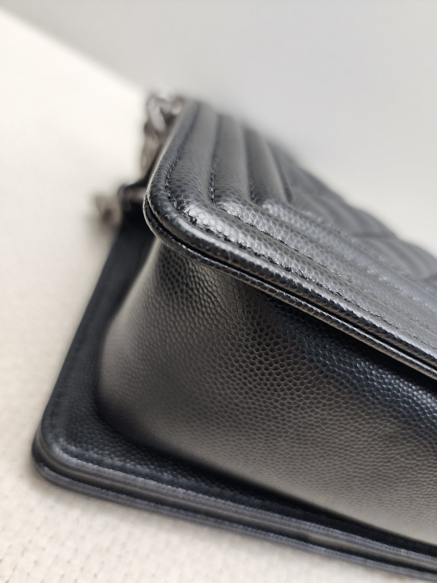 Chanel Black Caviar Small Boy (RHW)