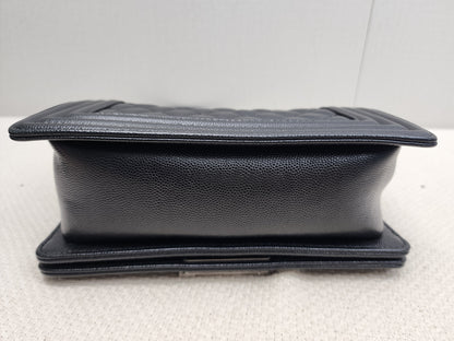 Chanel Black Caviar Small Boy (RHW)
