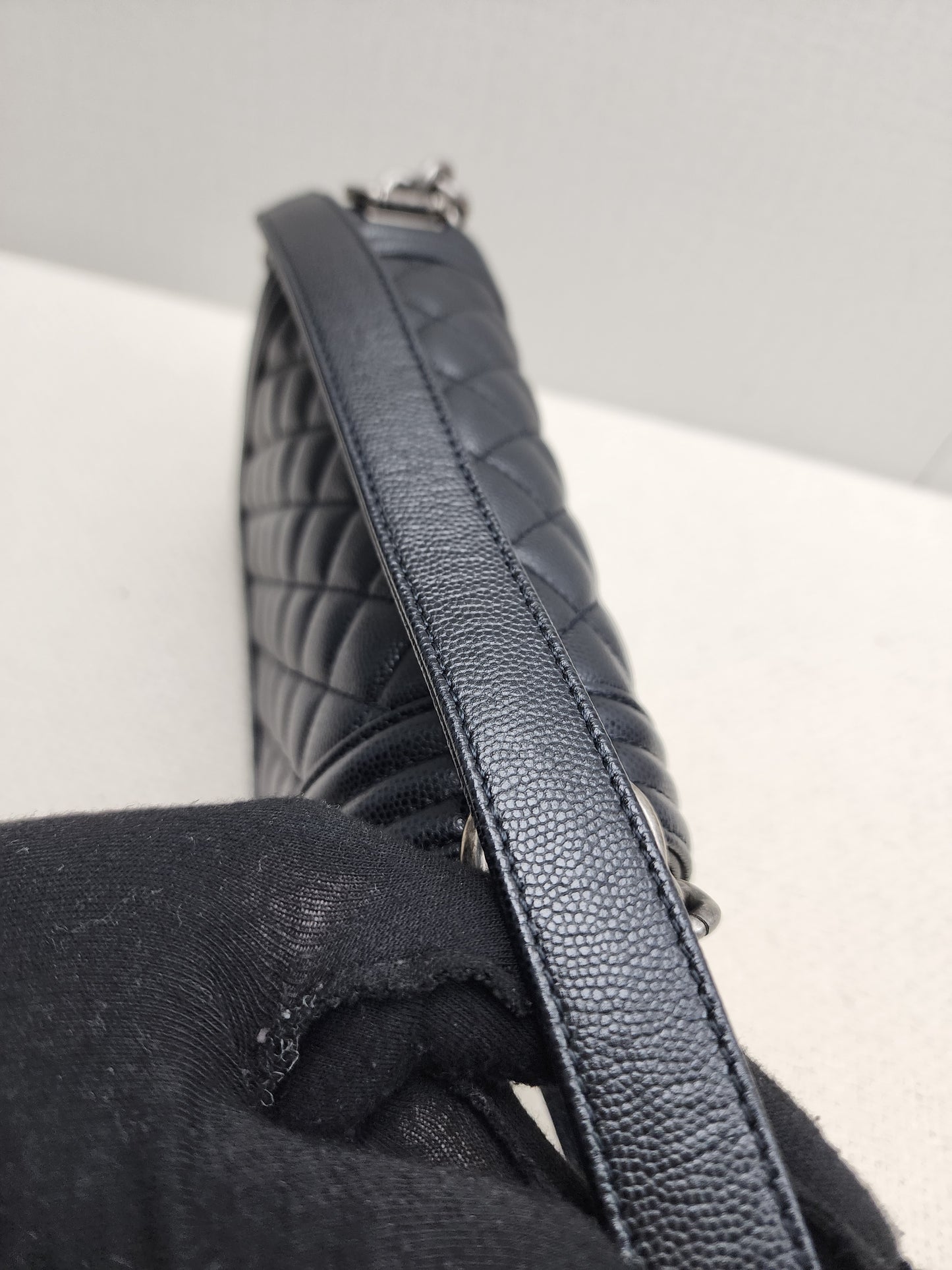 Chanel Black Caviar Small Boy (RHW)