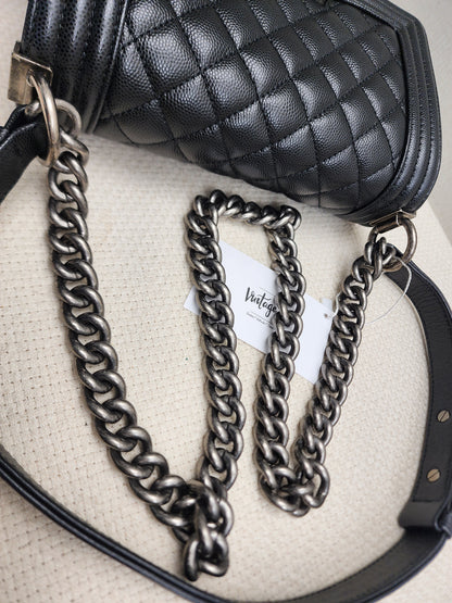 Chanel Black Caviar Small Boy (RHW)