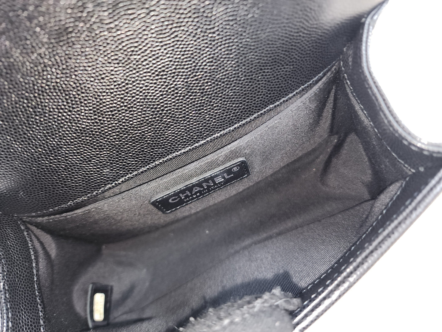 Chanel Black Caviar Small Boy (RHW)