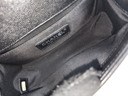 Chanel Black Caviar Small Boy (RHW)