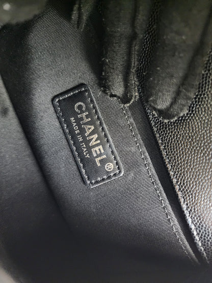 Chanel Black Caviar Small Boy (RHW)