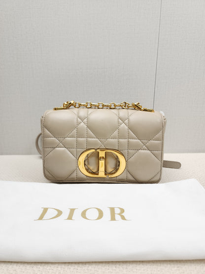 Dior Sand Lambskin Macro Cannage Small Caro (GHW)