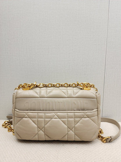 Dior Sand Lambskin Macro Cannage Small Caro (GHW)