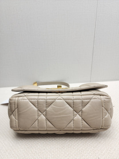Dior Sand Lambskin Macro Cannage Small Caro (GHW)