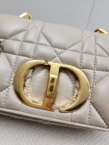 Dior Sand Lambskin Macro Cannage Small Caro (GHW)