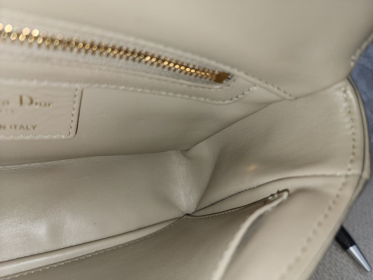 Dior Sand Lambskin Macro Cannage Small Caro (GHW)
