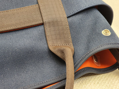 Hermes Navy Blue / Feu Pansage Groom Tote