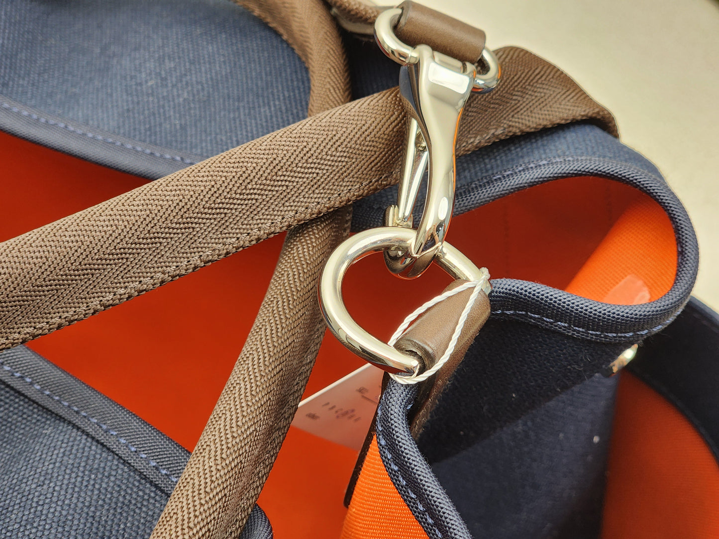 Hermes Navy Blue / Feu Pansage Groom Tote