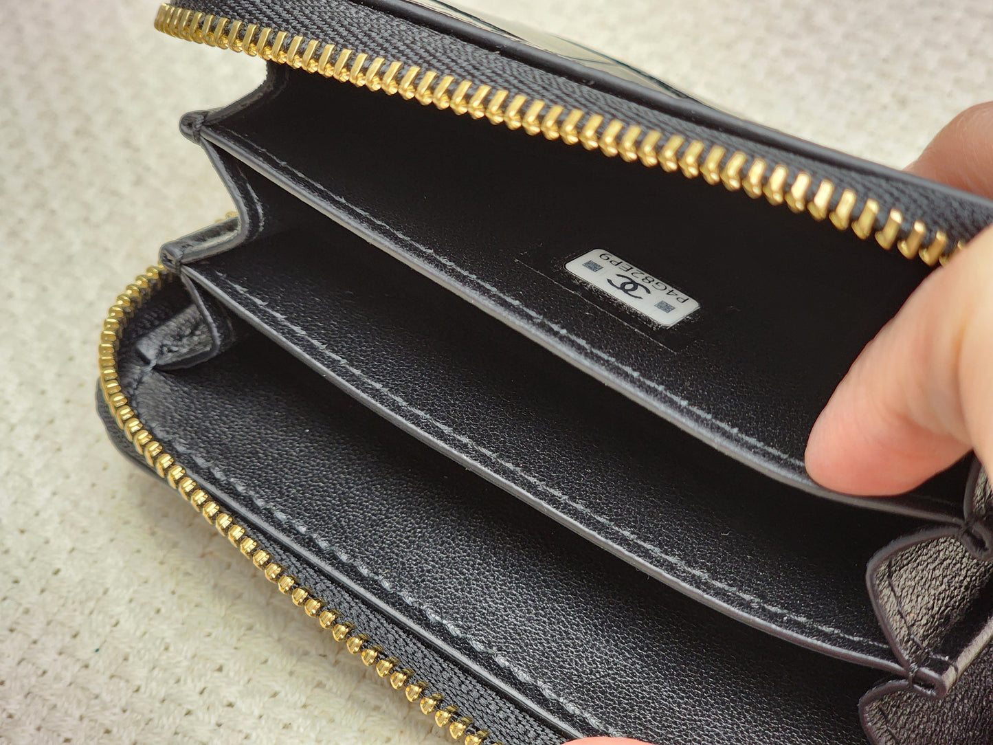 Chanel Black Croc Embossed Zippy Card Holder (GHW)